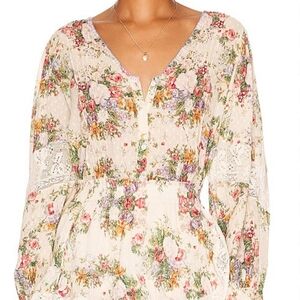 LoveShackFancy Merida Floral Blouse XS